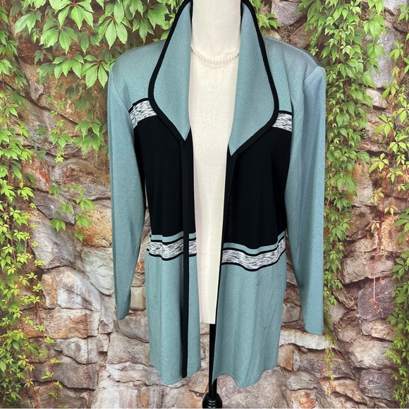 MISOOK Striped Open Sea-foam Cardigan, M - Picture 2 of 11